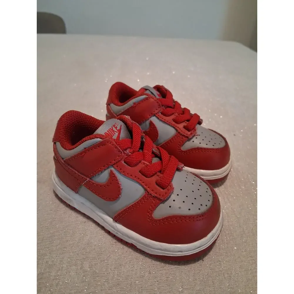 Nike Dunk Low TD UNLV Grey Red CW1589-002 Toddler Baby Size 4C NO INSOLES
